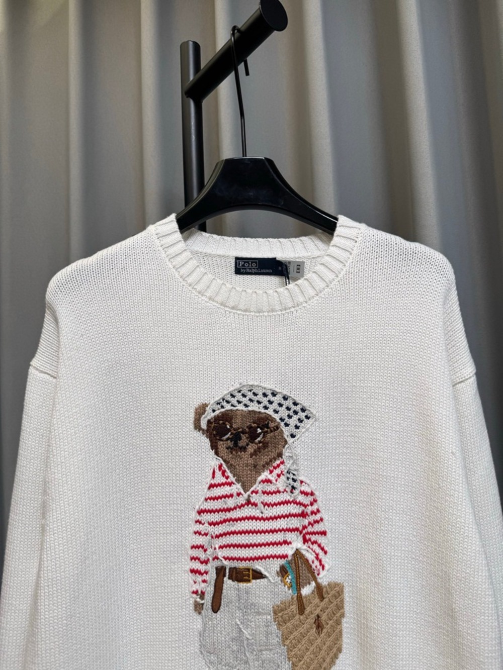 Polo Ralph Lauren Beach Bear Crewneck Knit Sweater White - Picture 2 of 8